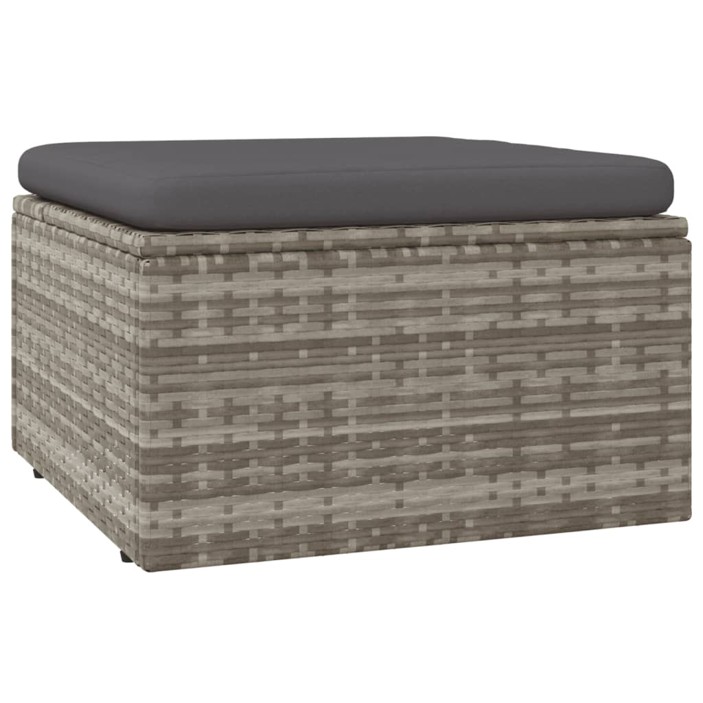 vidaXL 5-delige Loungeset met kussens poly rattan grijs