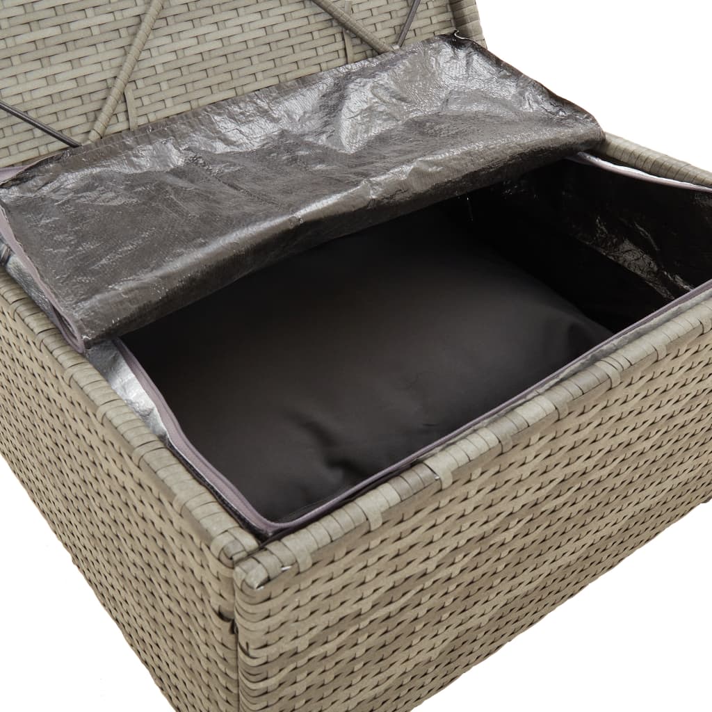 vidaXL 5-delige Loungeset met kussens poly rattan grijs