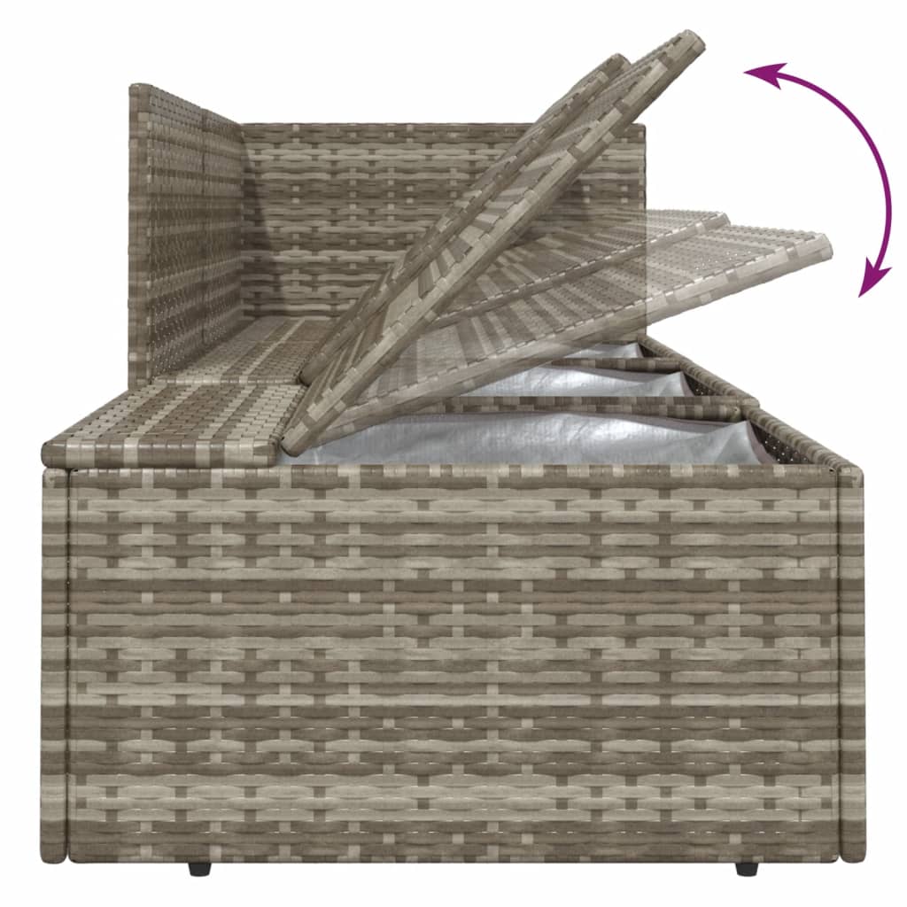 vidaXL 8-delige Loungeset met kussens poly rattan grijs