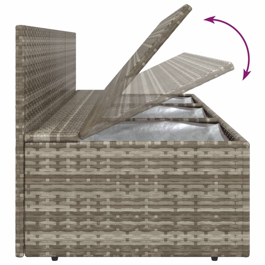 vidaXL 7-delige Loungeset met kussens poly rattan grijs
