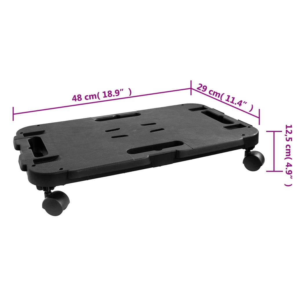 vidaXL Transporttrolley 200 kg polypropeen zwart