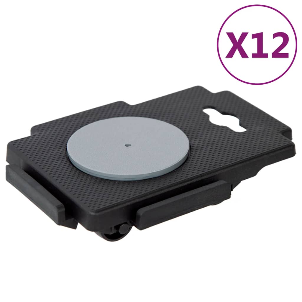 vidaXL Verhuishondjes met 8 wielen 4 st 150 kg polypropeen zwart