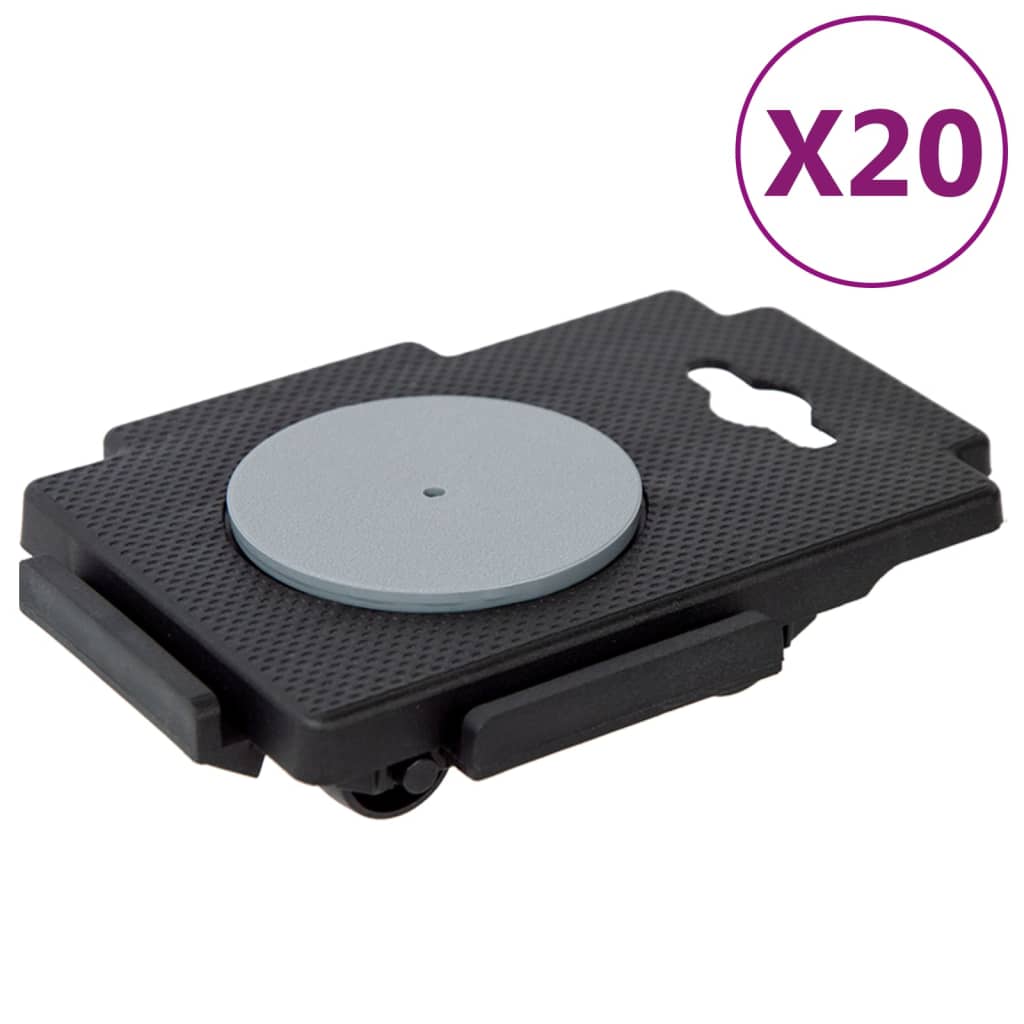 vidaXL Verhuishondjes met 8 wielen 4 st 150 kg polypropeen zwart