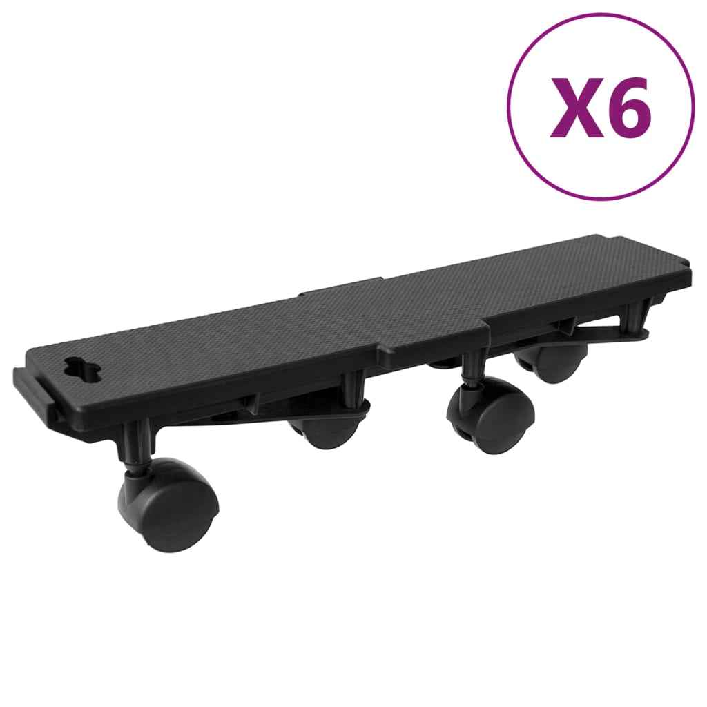 vidaXL Verhuishondjes met 4 wielen 2 st 170 kg polypropeen zwart