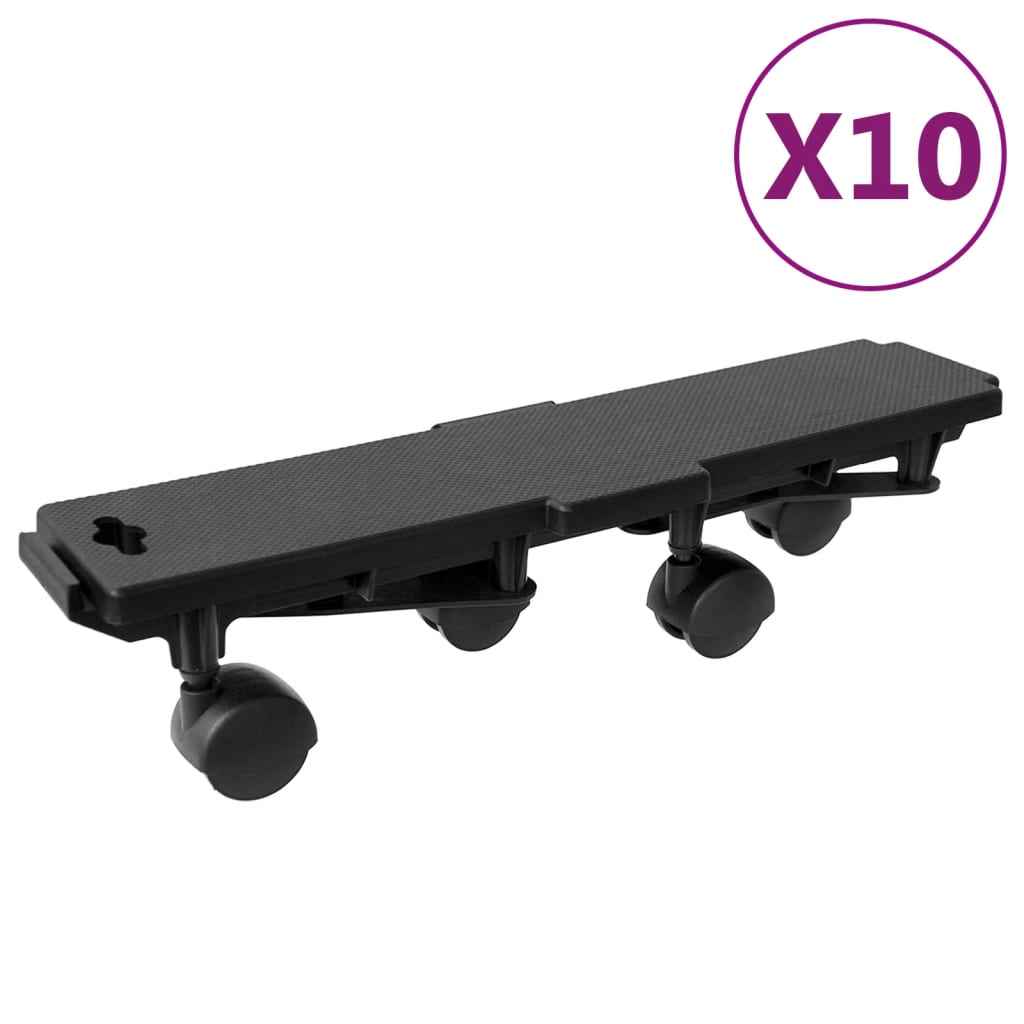 vidaXL Verhuishondjes met 4 wielen 2 st 170 kg polypropeen zwart