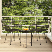 vidaXL 3-piece garden set poly rattan