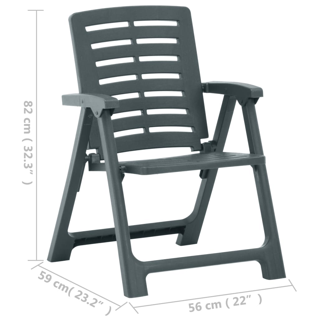 vidaXL Tuinstoelen 2 st kunststof groen