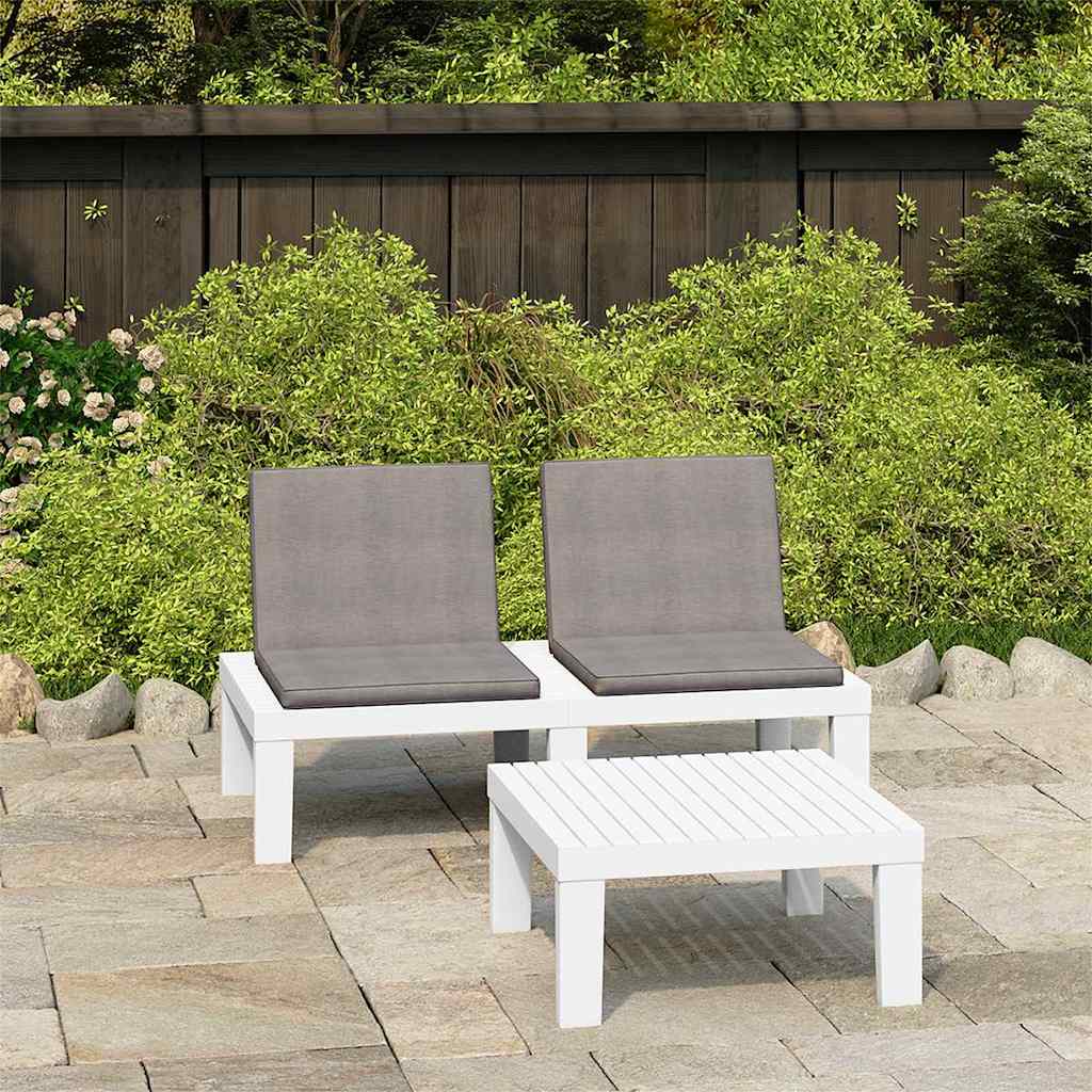 vidaXL 6-delige Loungeset met kussens kunststof grijs