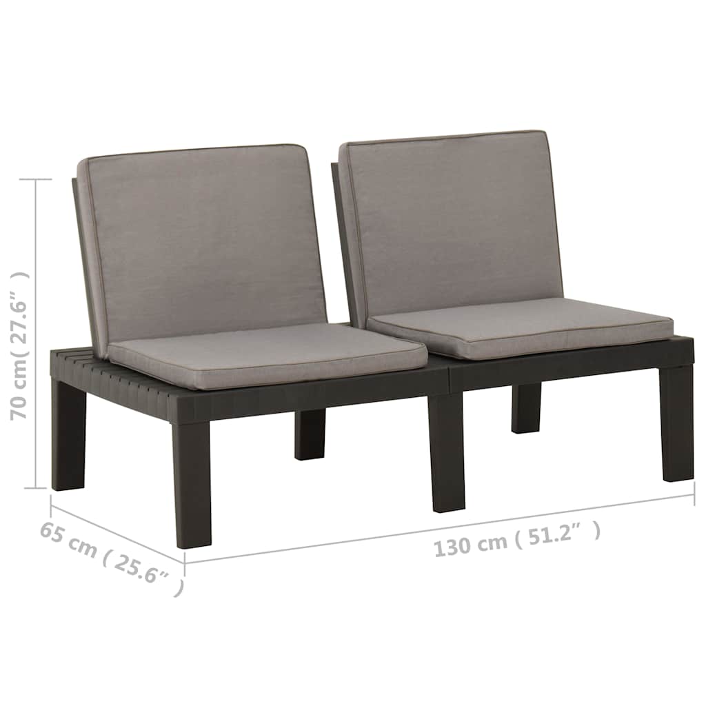 vidaXL 6-delige Loungeset met kussens kunststof grijs