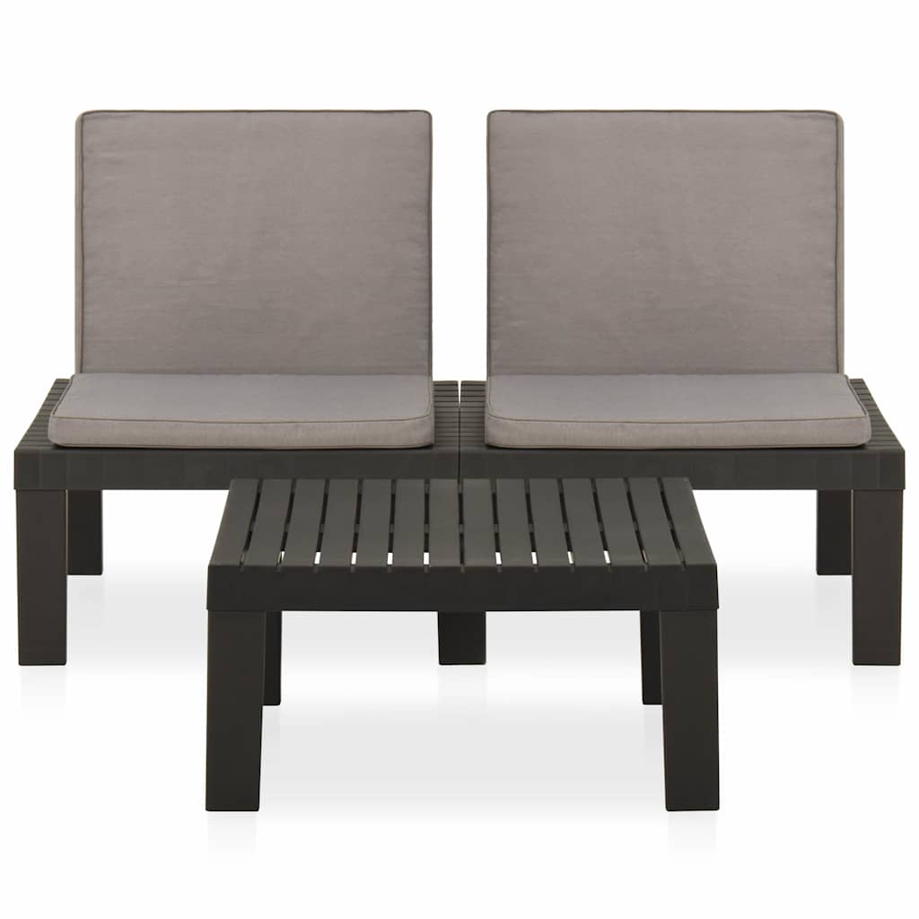 vidaXL 6-delige Loungeset met kussens kunststof grijs