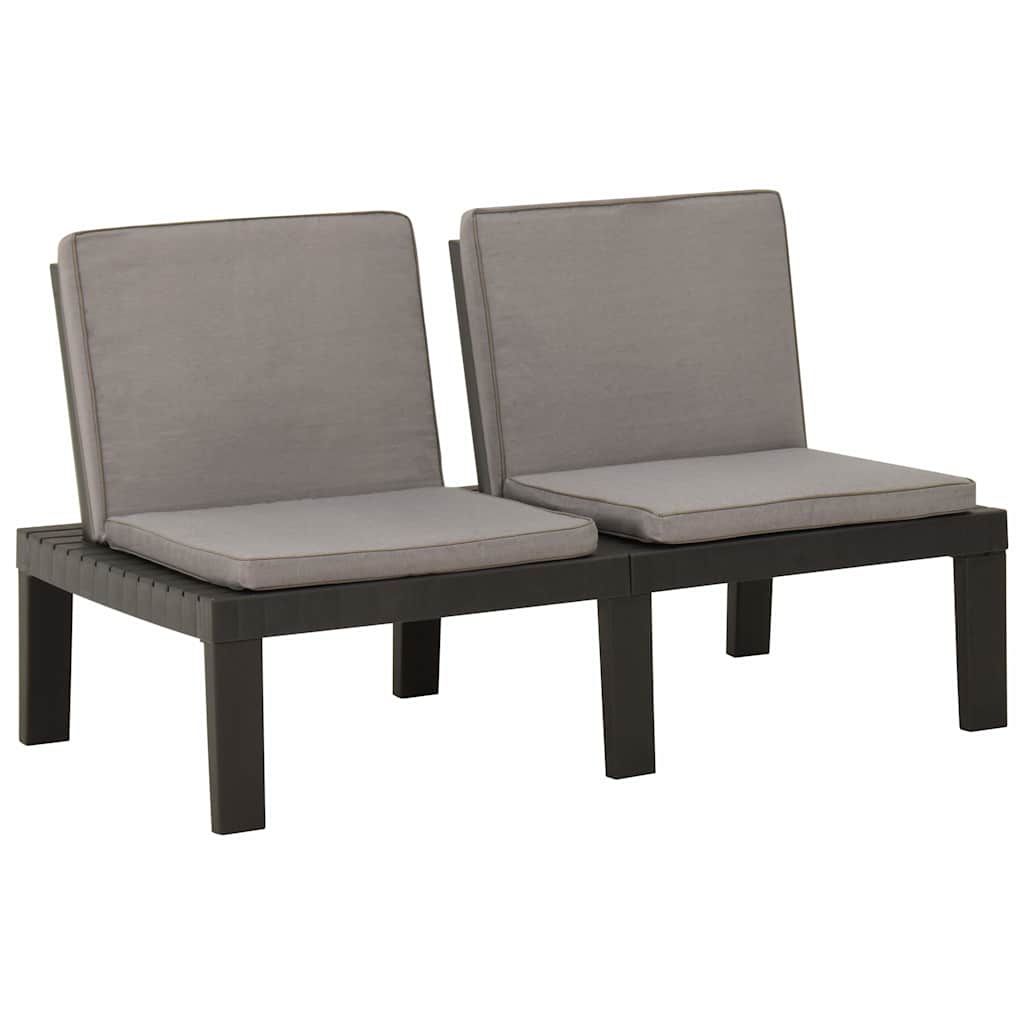 vidaXL 6-delige Loungeset met kussens kunststof grijs
