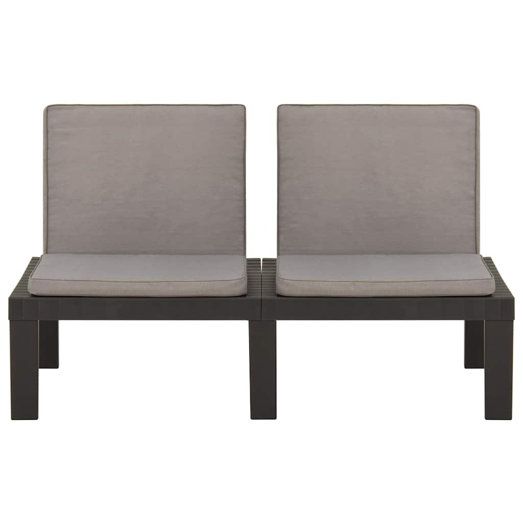 vidaXL 6-delige Loungeset met kussens kunststof grijs