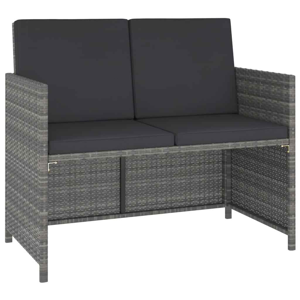vidaXL 6-delige Tuinset poly rattan en acaciahout grijs