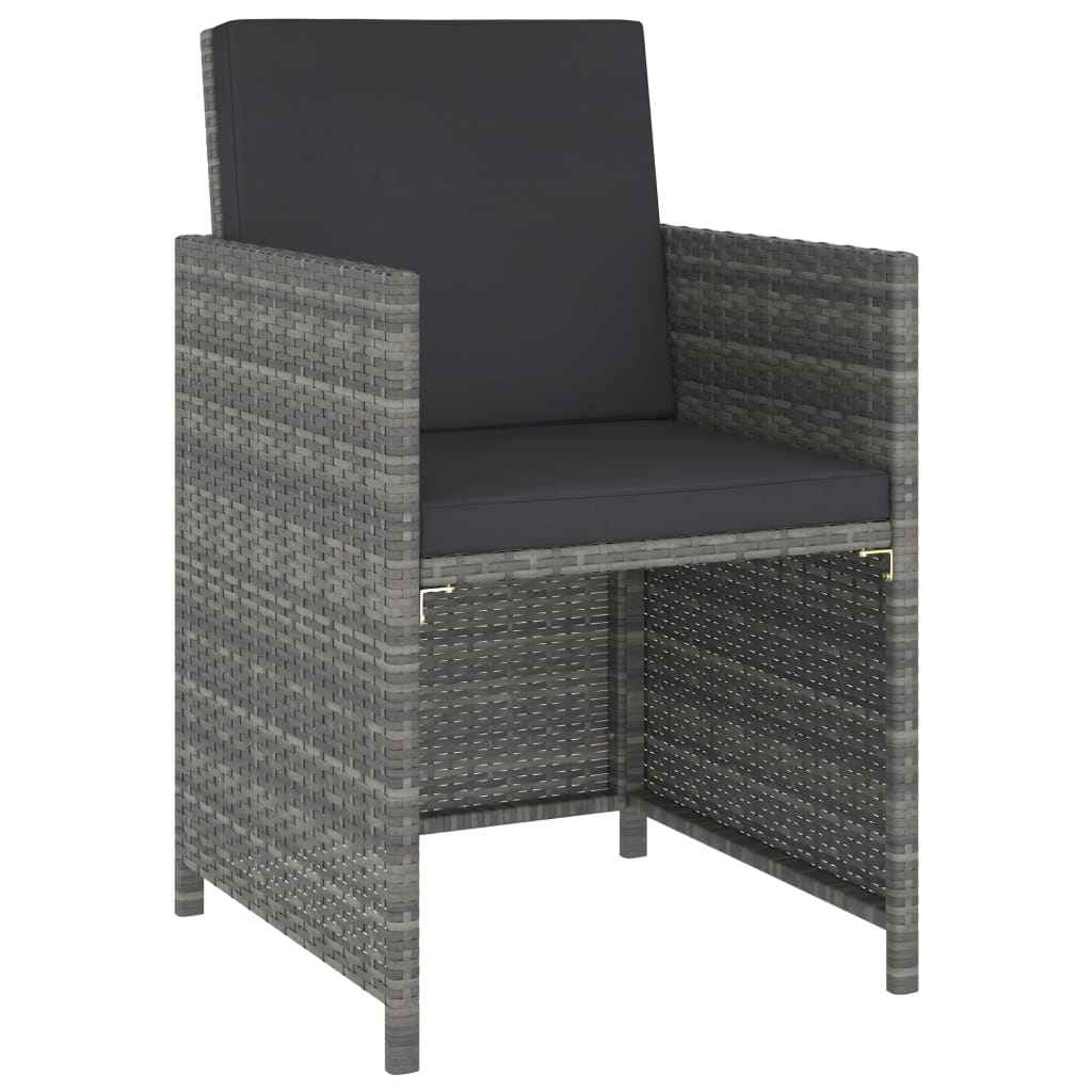 vidaXL 6-delige Tuinset poly rattan en acaciahout grijs