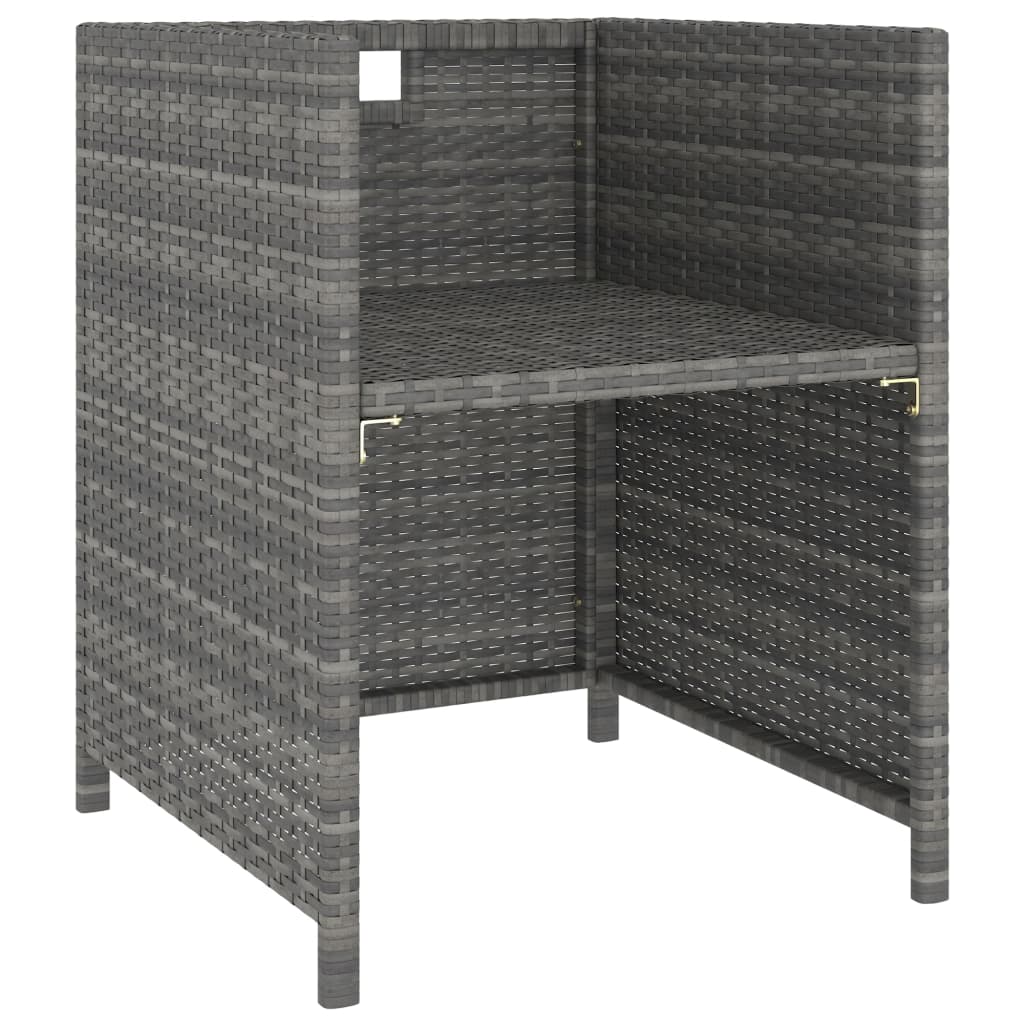 vidaXL 6-delige Tuinset poly rattan en acaciahout grijs