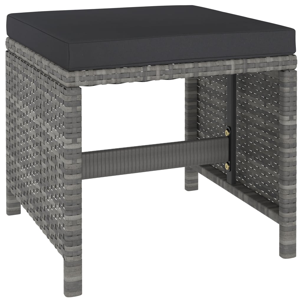 vidaXL 6-delige Tuinset poly rattan en acaciahout grijs