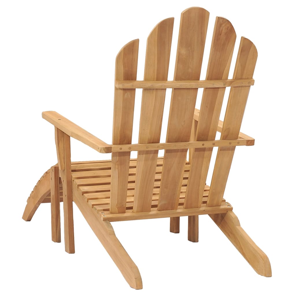 vidaXL Stoel Adirondack met voetensteun massief teakhout