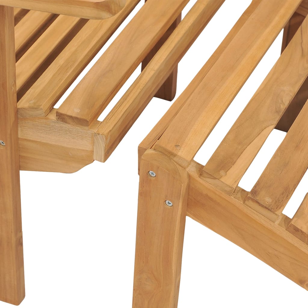 vidaXL Stoel Adirondack met voetensteun massief teakhout