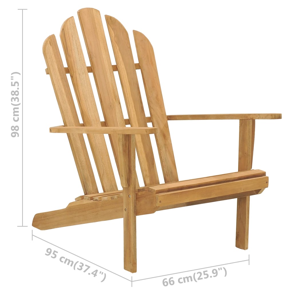 vidaXL Stoel Adirondack massief teakhout