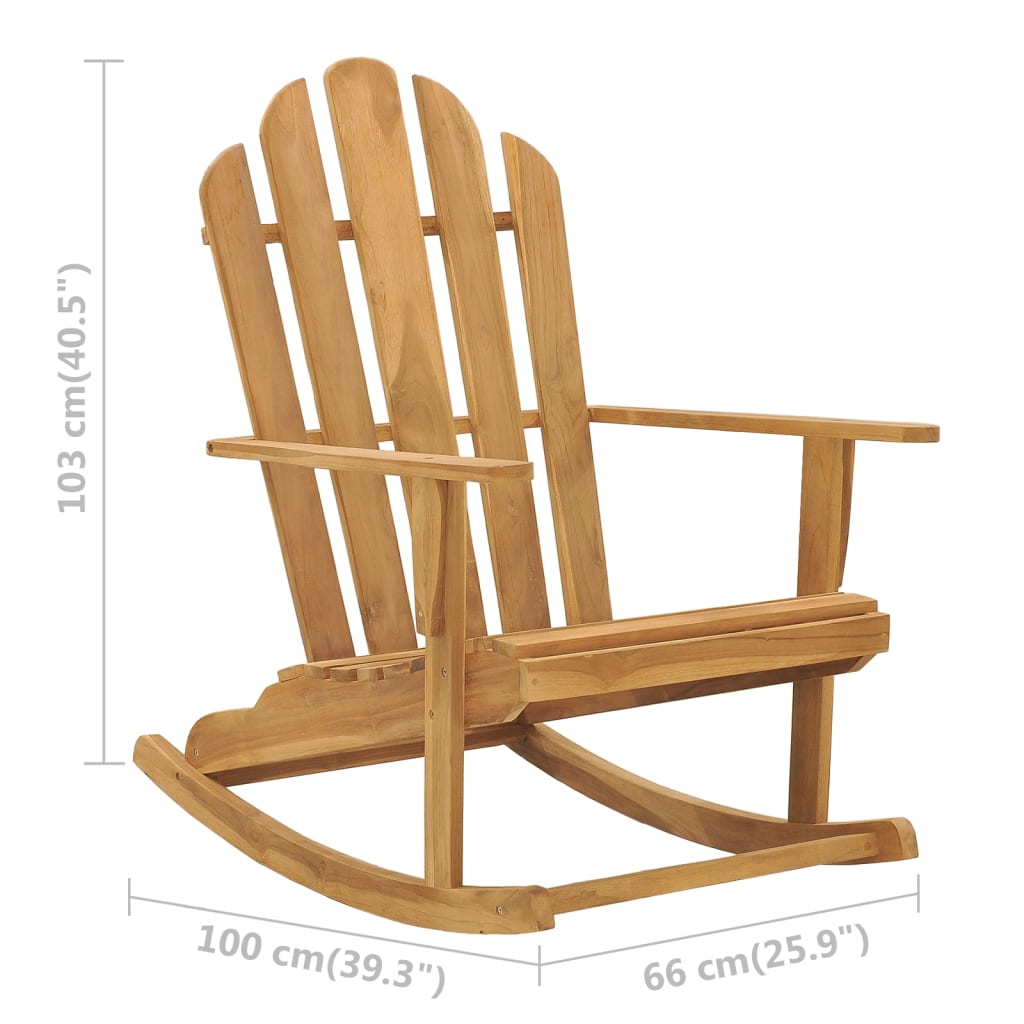 vidaXL Schommelstoel Adirondack massief teakhout