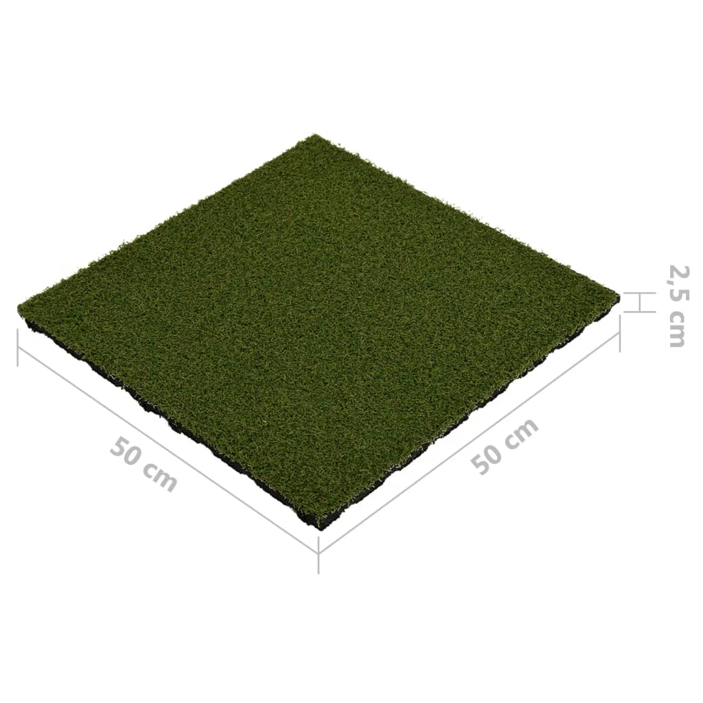 vidaXL Kunstgrastegels 4 st 50x50x2,5 cm rubber