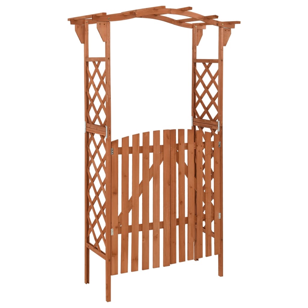 vidaXL Pergola met poort 116x40x204 cm massief vurenhout - Aashly