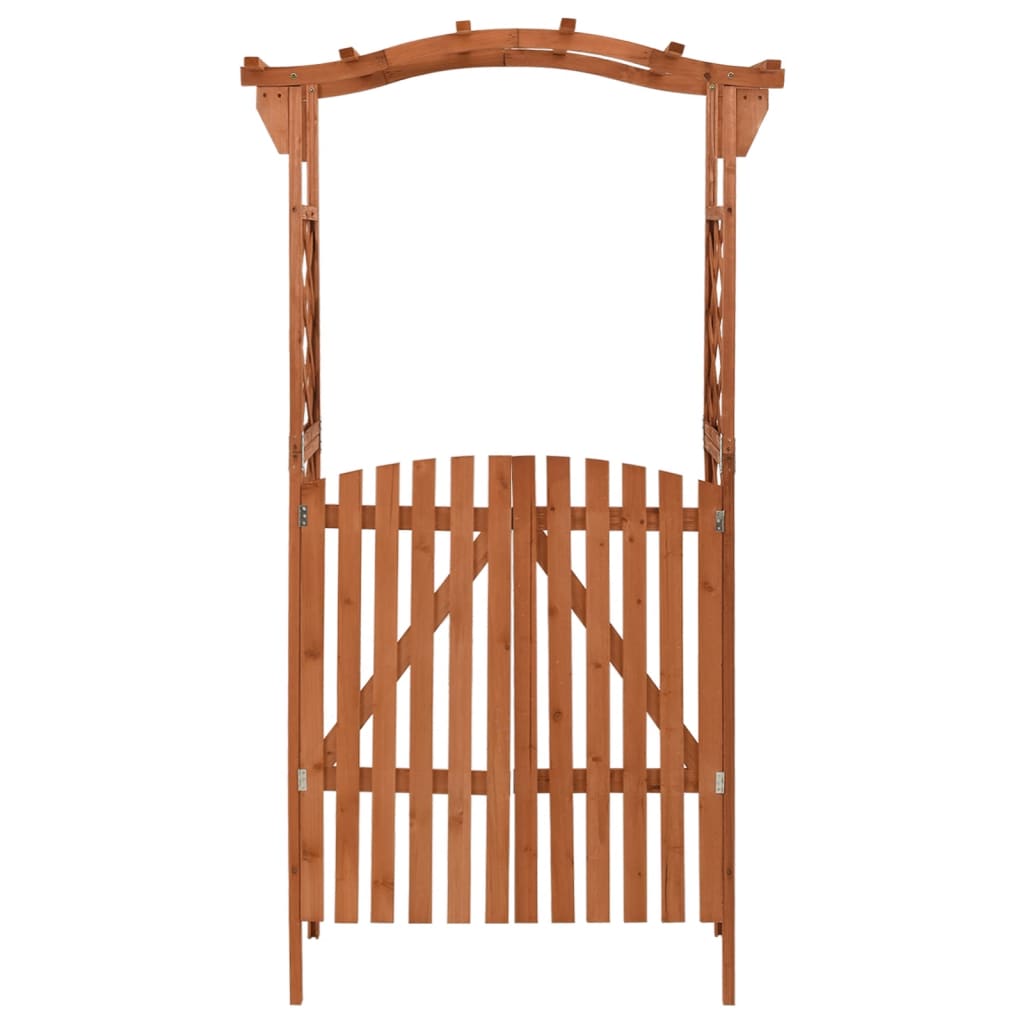 vidaXL Pergola met poort 116x40x204 cm massief vurenhout - Aashly