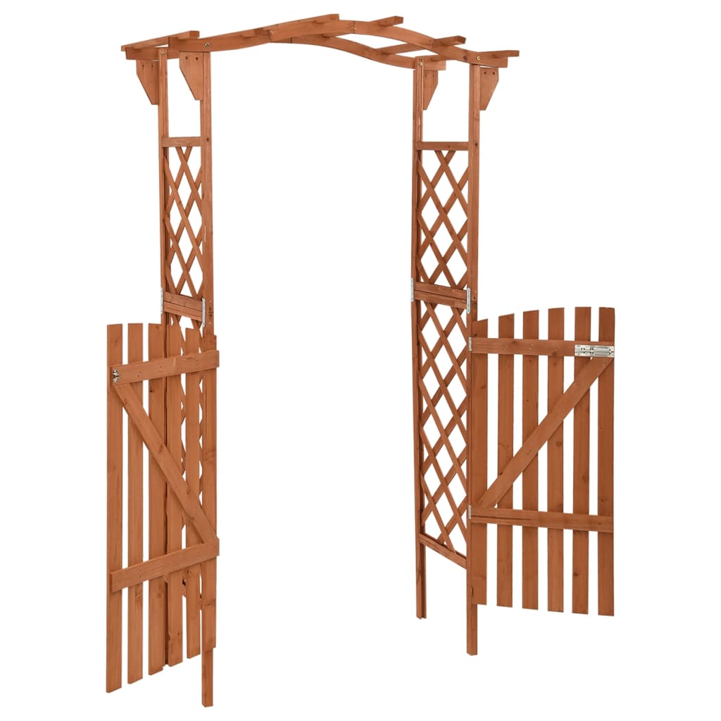 vidaXL Pergola met poort 116x40x204 cm massief vurenhout - Aashly