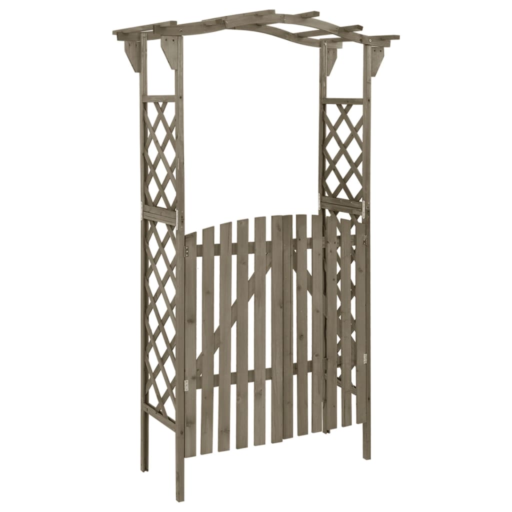 vidaXL Pergola met poort 116x40x204 cm massief vurenhout - Aashly