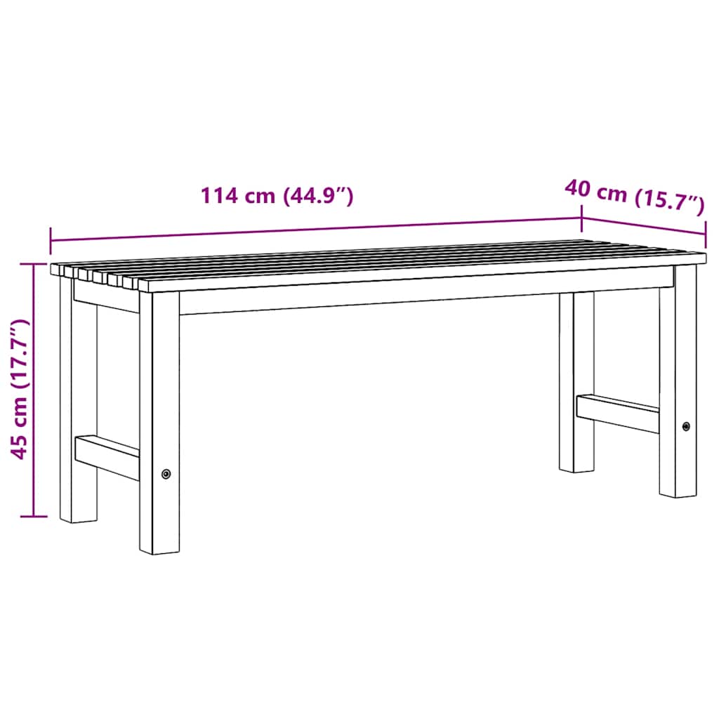 vidaXL Tuinbank 114 cm massief teakhout - Aashly