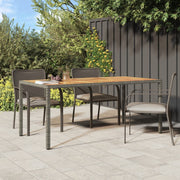 vidaXL Tuintafel 190x90x75 cm poly rattan en acaciahout grijs