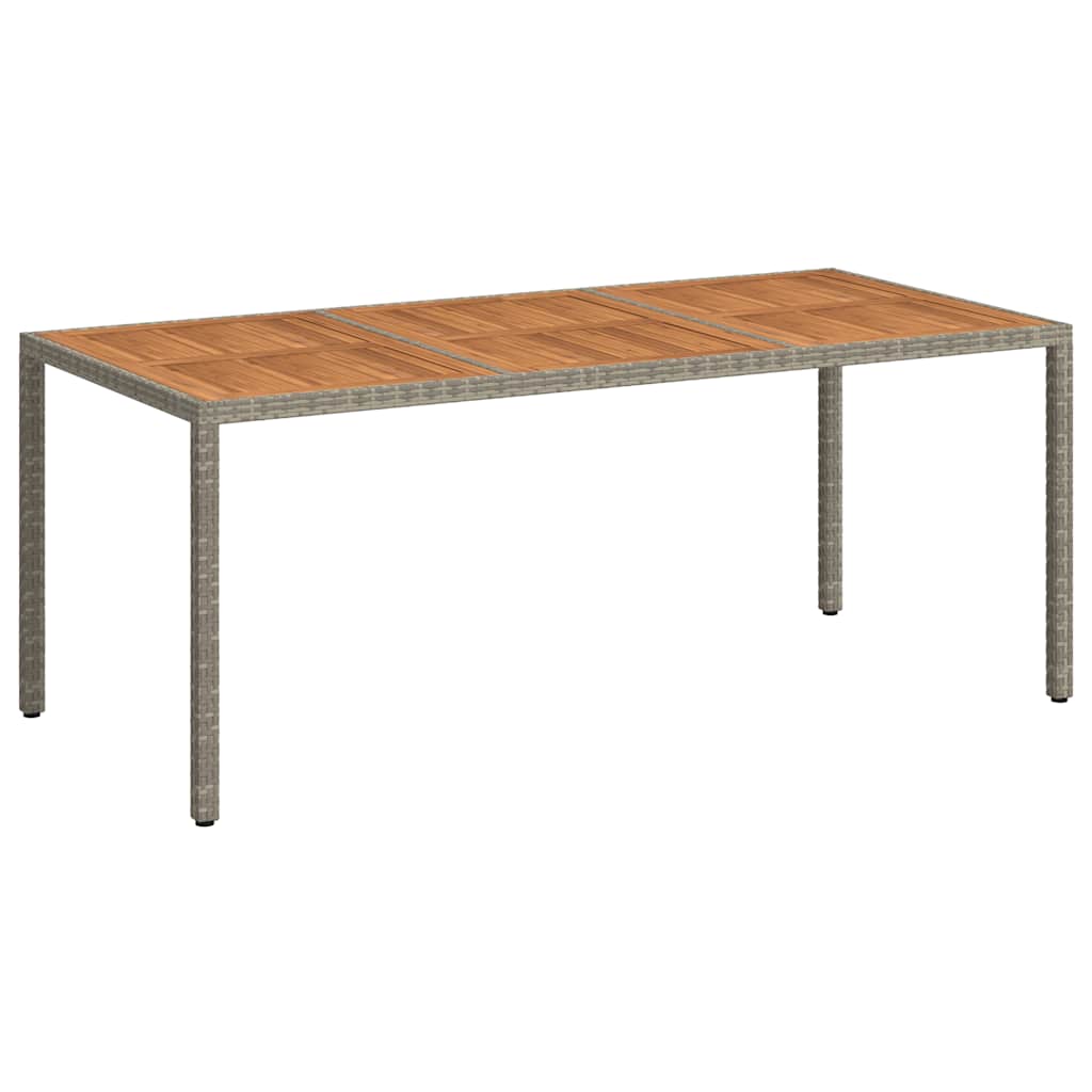 vidaXL Tuintafel 190x90x75 cm poly rattan en acaciahout zwart
