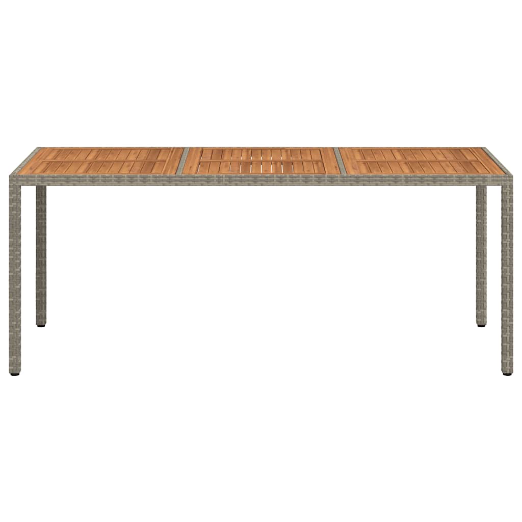 vidaXL Tuintafel 190x90x75 cm poly rattan en acaciahout zwart