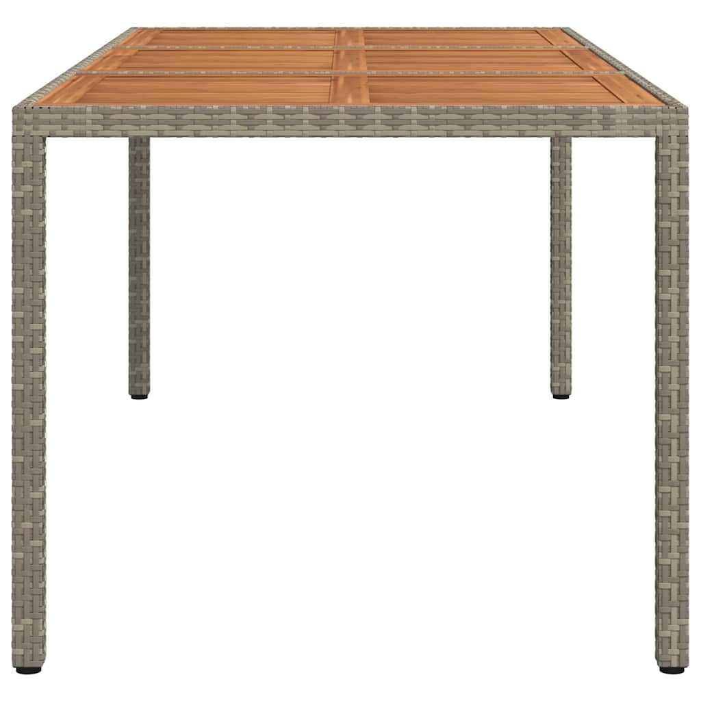 vidaXL Tuintafel 190x90x75 cm poly rattan en acaciahout zwart