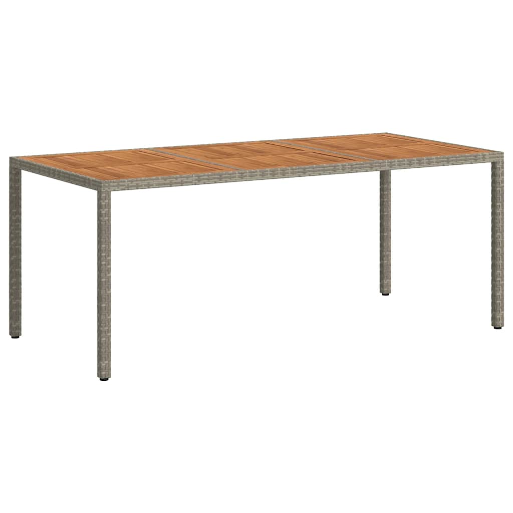 vidaXL Tuintafel 190x90x75 cm poly rattan en acaciahout zwart