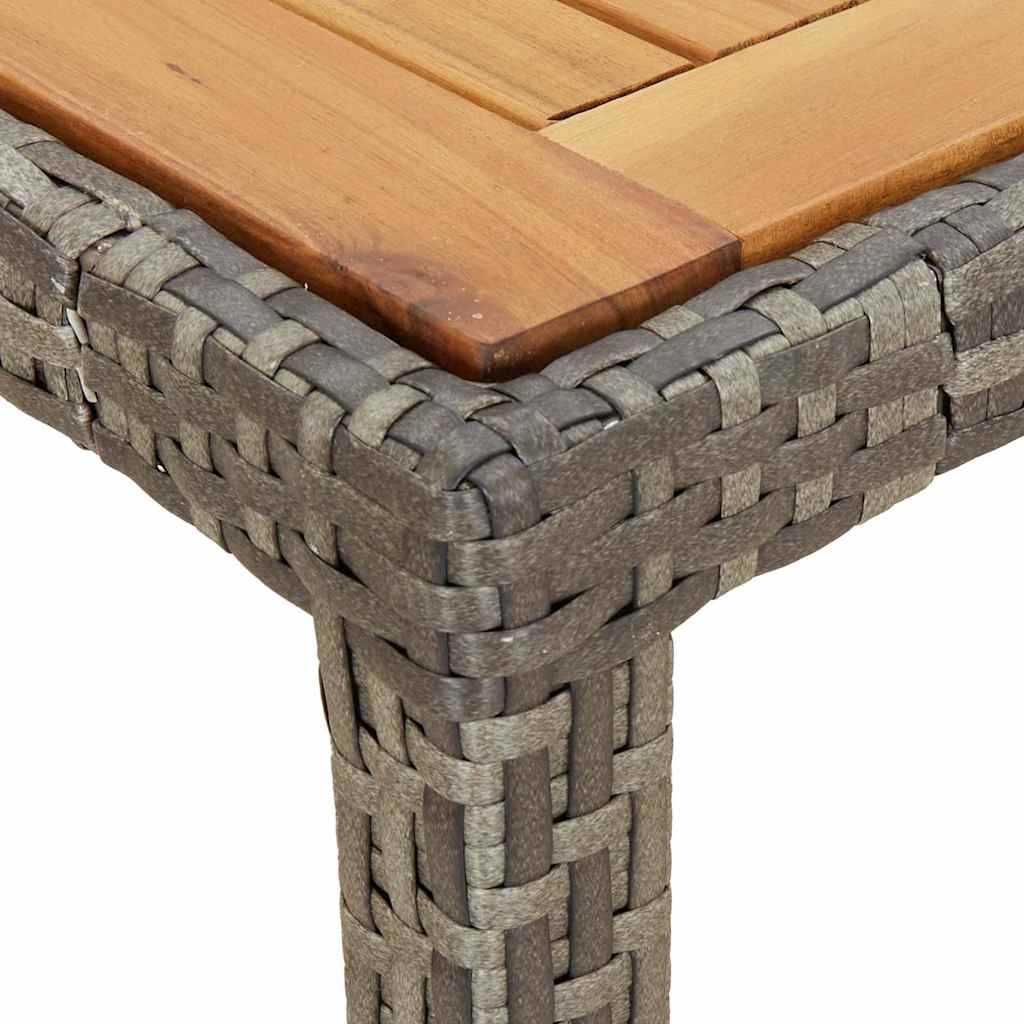 vidaXL Tuintafel 190x90x75 cm poly rattan en acaciahout zwart