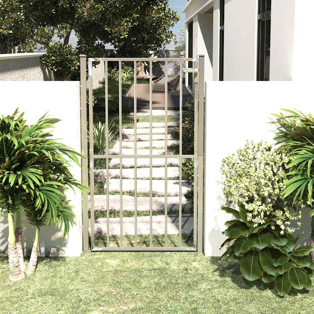 vidaXL Tuinpoort 100x70 cm roestvrij staal