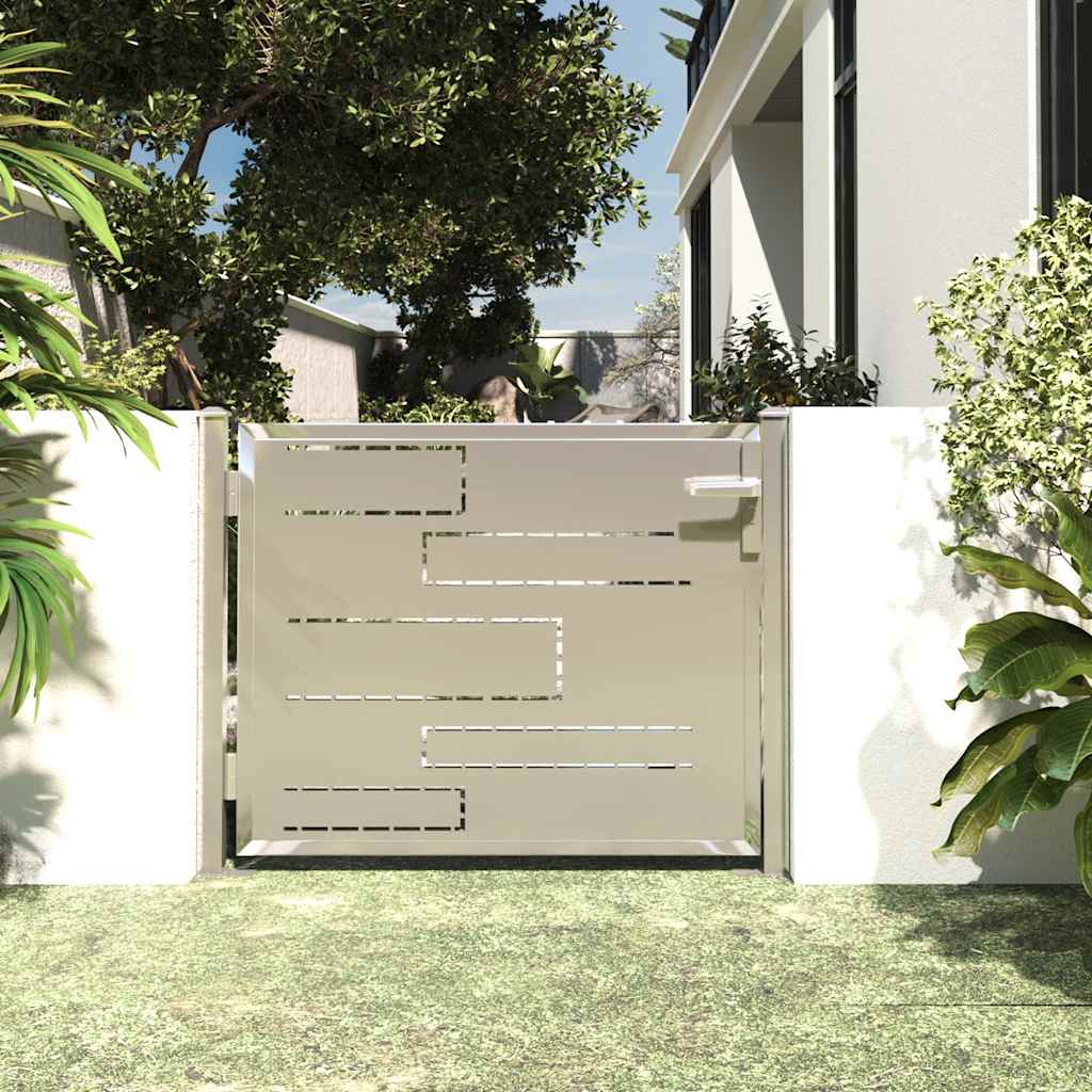 vidaXL Tuinpoort 100x70 cm roestvrij staal