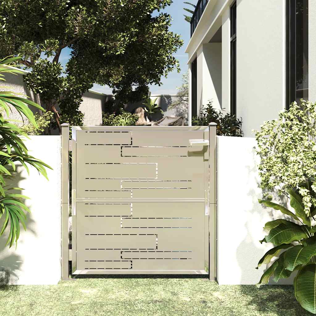 vidaXL Tuinpoort 100x70 cm roestvrij staal