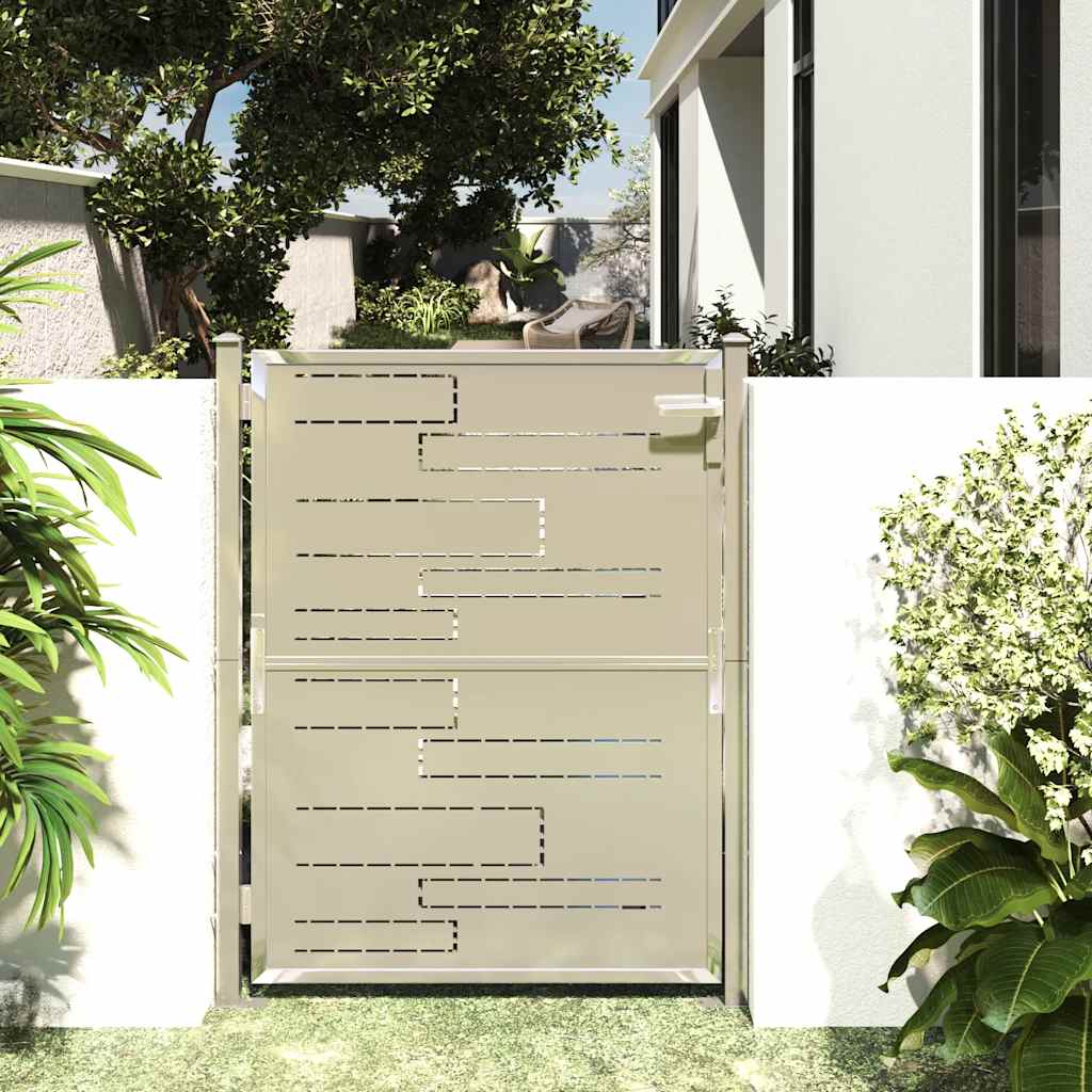 vidaXL Tuinpoort 100x70 cm roestvrij staal