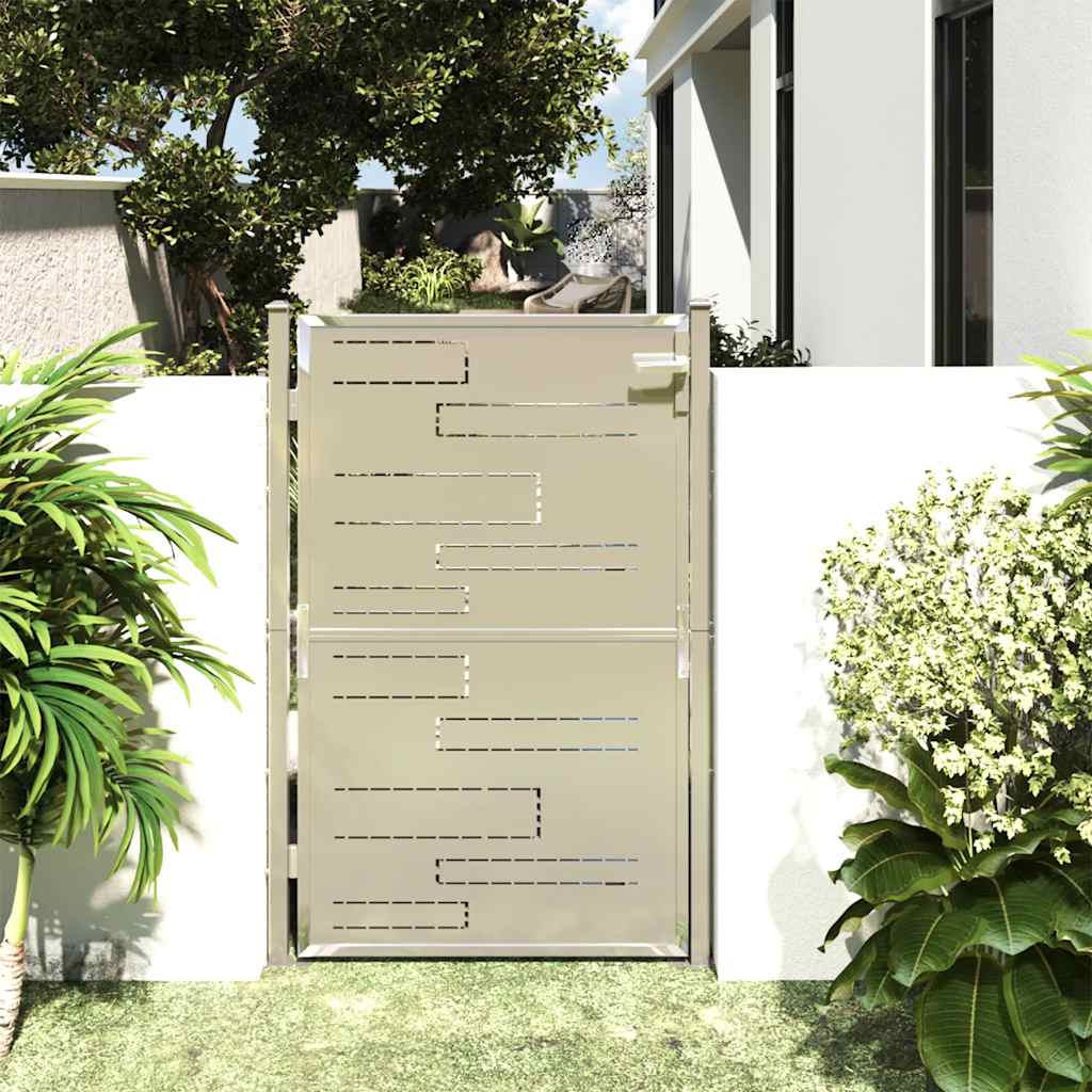vidaXL Tuinpoort 100x70 cm roestvrij staal