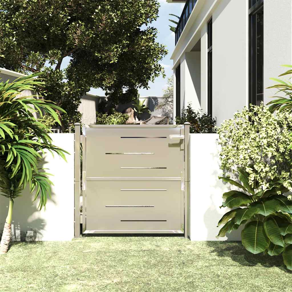 vidaXL Tuinpoort 100x70 cm roestvrij staal