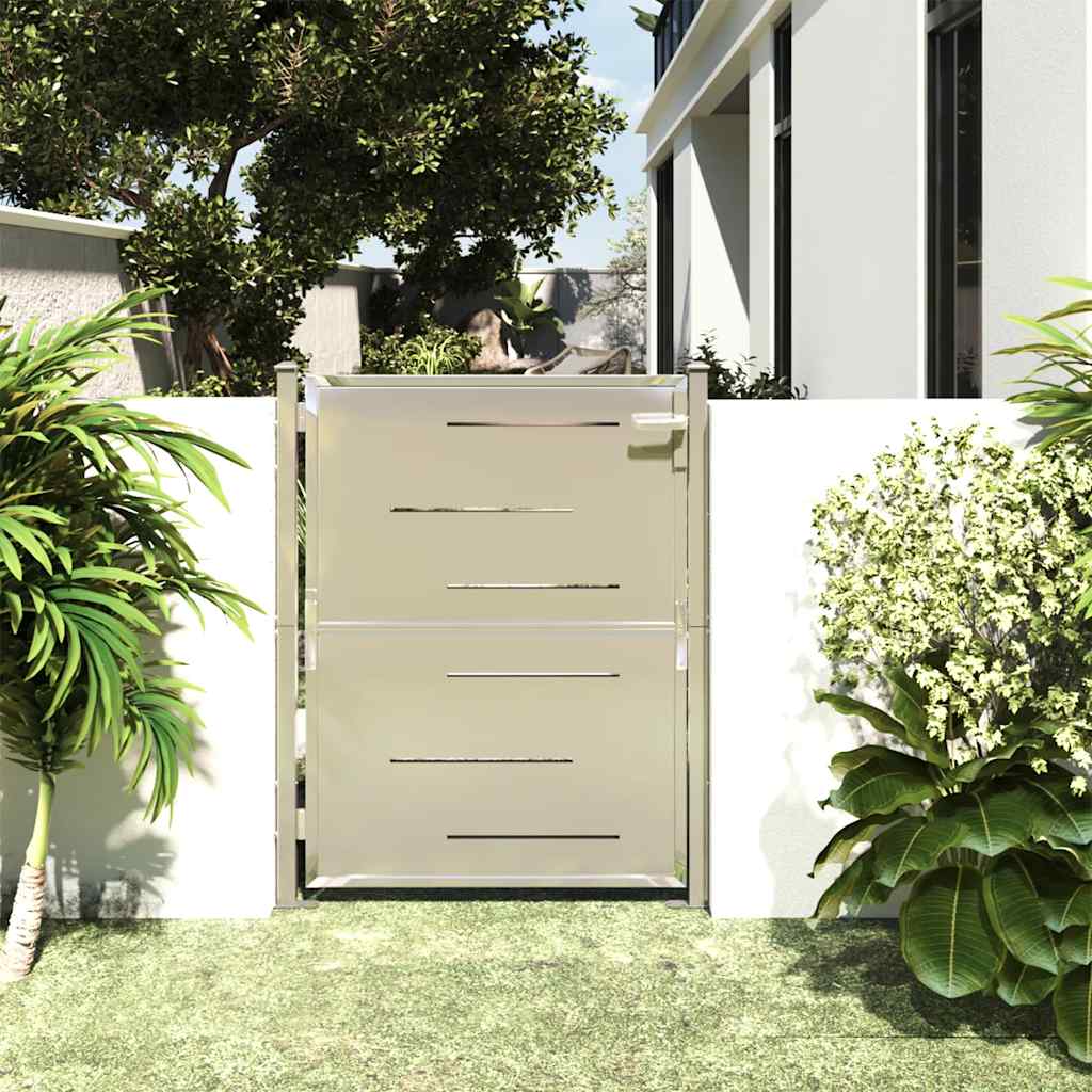 vidaXL Tuinpoort 100x70 cm roestvrij staal