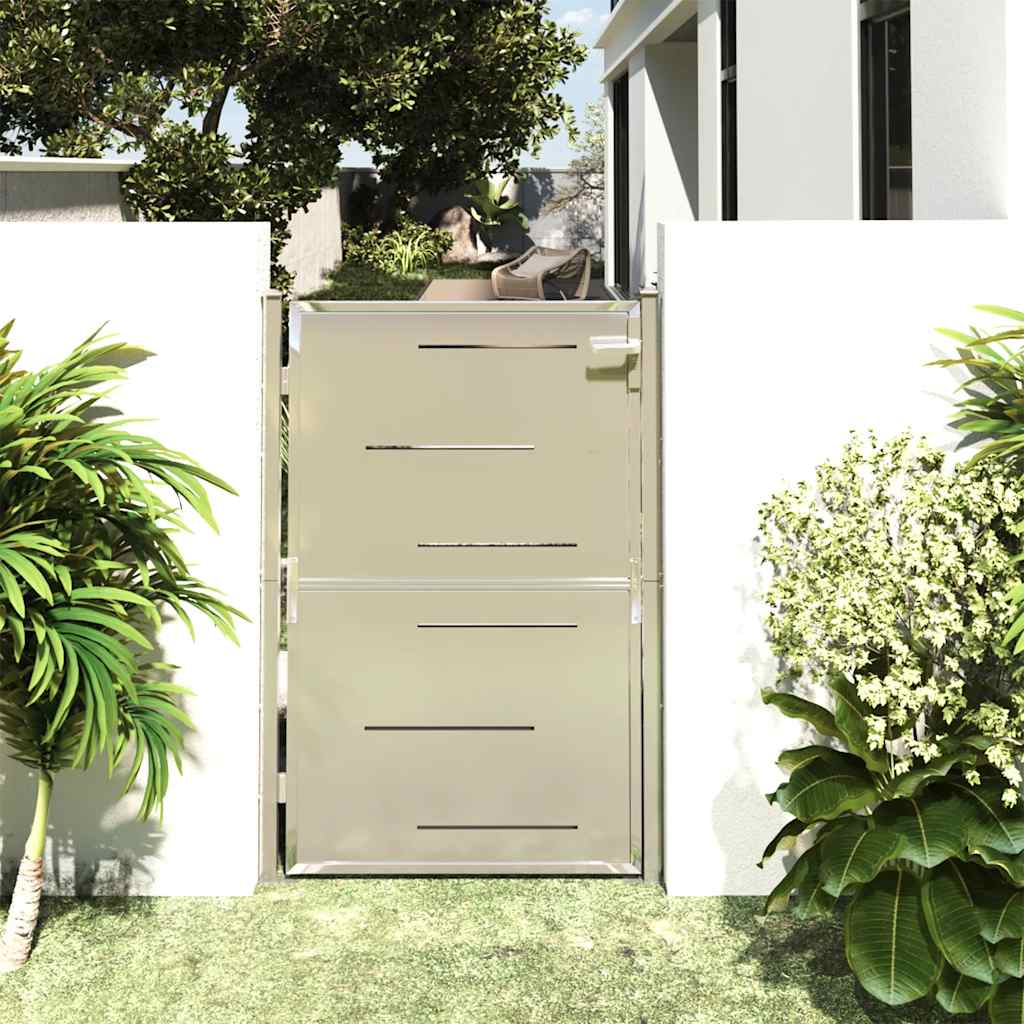 vidaXL Tuinpoort 100x70 cm roestvrij staal
