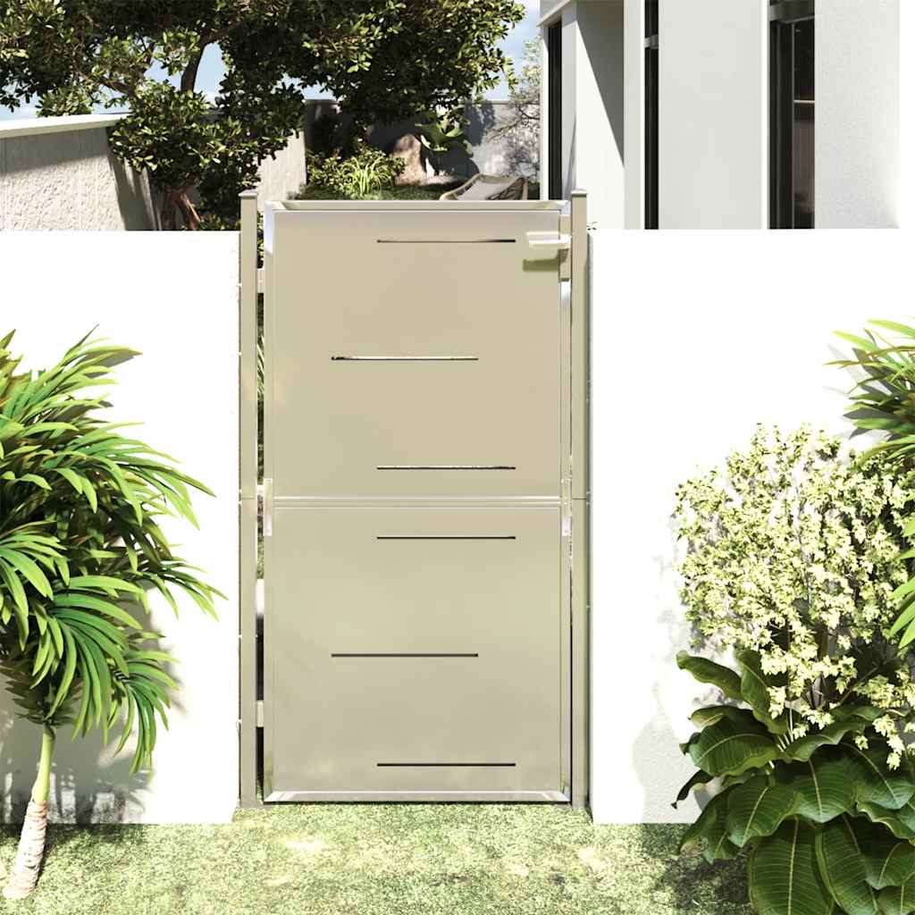 vidaXL Tuinpoort 100x70 cm roestvrij staal