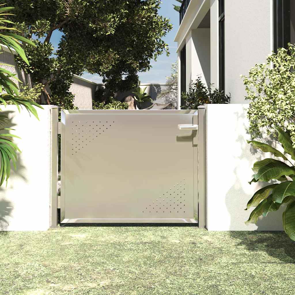 vidaXL Tuinpoort 100x70 cm roestvrij staal