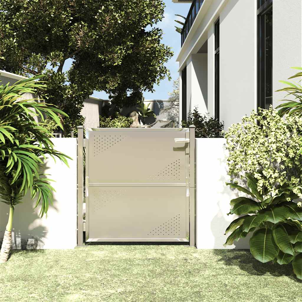 vidaXL Tuinpoort 100x70 cm roestvrij staal