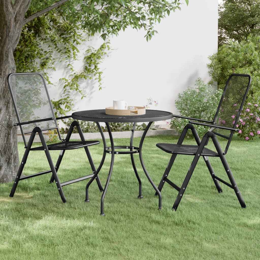 vidaXL Tuintafel Ø60x72 cm metaalgaas antracietkleurig