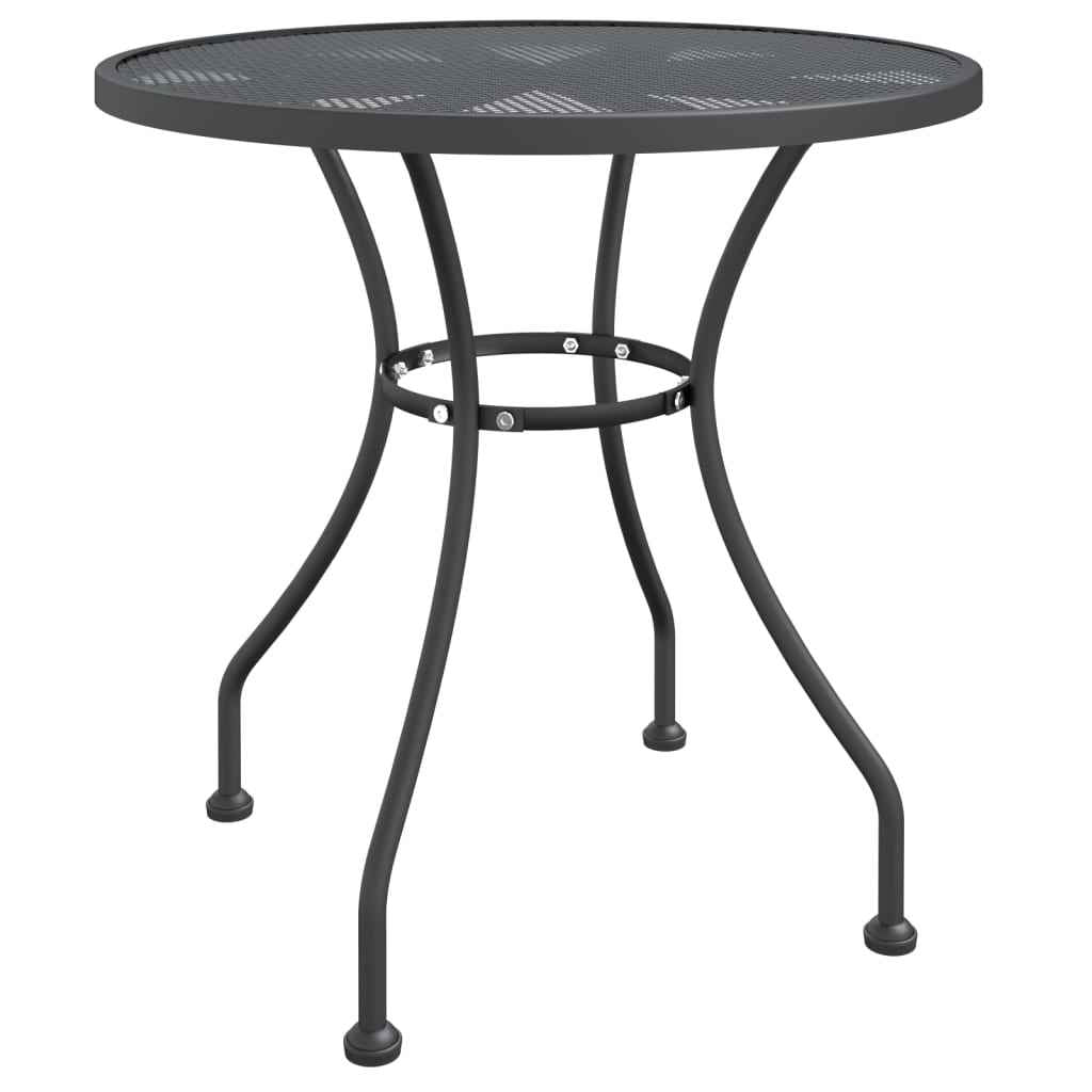 vidaXL Tuintafel Ø60x72 cm metaalgaas antracietkleurig