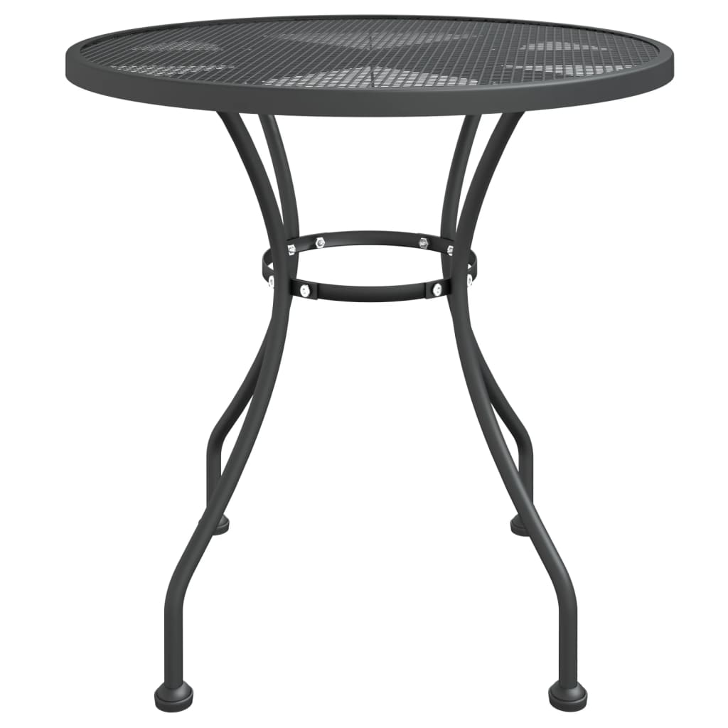 vidaXL Tuintafel Ø60x72 cm metaalgaas antracietkleurig